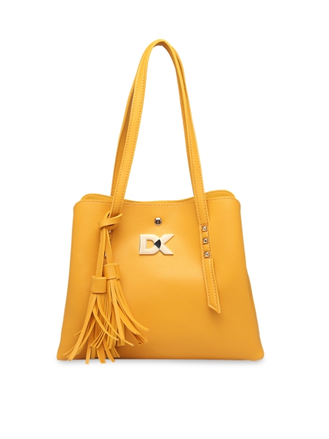 Diana Korr Yellow Solid Shoulder Bag
