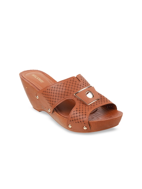 WALKWAY Women Tan Brown Solid Heels