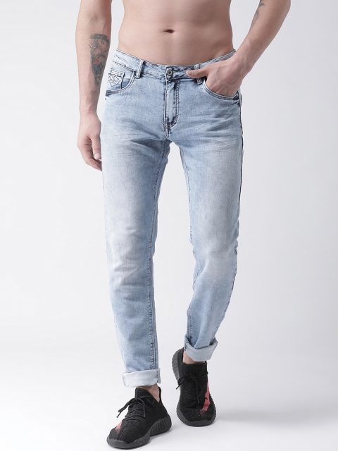 Rex Straut Jeans Men Blue Slim Fit Mid-Rise Clean Look Stretchable Jeans