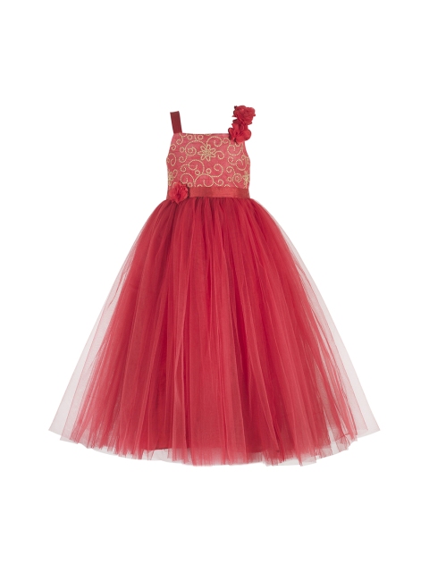 Toy Balloon kids Girls Red Embellished Maxi Dress
