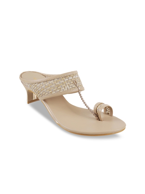 WALKWAY Women Beige Embellished Sandals