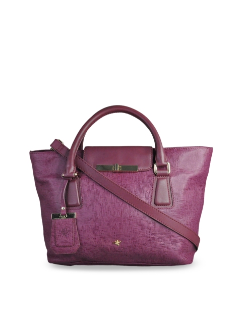 ILEX Purple Textured Leather Handheld Bag