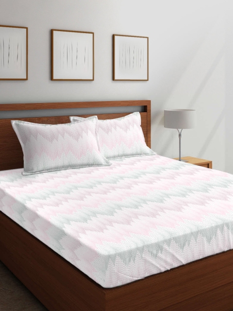 Boutique Living India White & Pink Abstract 144 TC Cotton 1 Queen Bedsheet with 2 Pillow Covers
Boutique Living India White & Pink Abstract 144 TC Cotton 1 Queen Bedsheet with 2 Pillow Covers