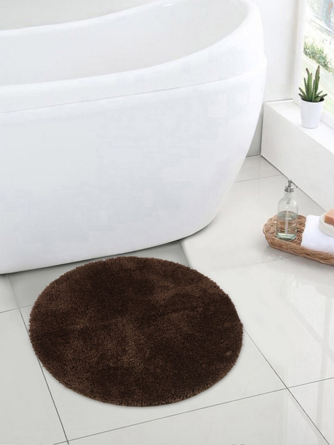 SPACES Brown Solid Luxury Cushlon Chocolate Small Bath Mat