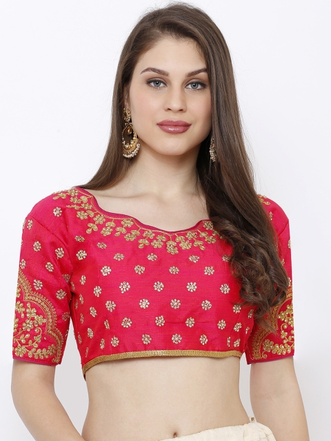 SALWAR STUDIO Women Pink & Gold-Coloured Embroidered Party Wear Readymade Saree Blouse
SALWAR STUDIO Women Pink & Gold-Coloured Embroidered Party Wear Readymade Saree Blouse