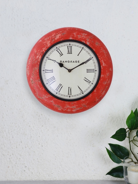 RANGRAGE Red Round Textured 30.48 cm Analogue Wall Clock