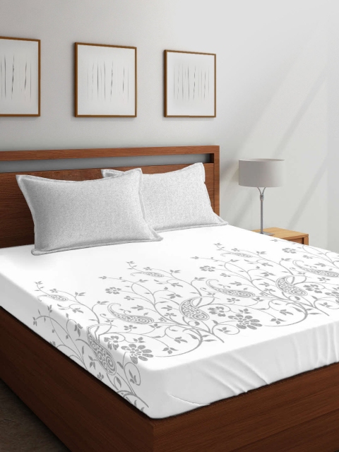 Boutique Living India White & Grey Ethnic Motifs 144 TC Cotton 1 King Bedsheet with 2 Pillow Covers
Boutique Living India White & Grey Ethnic Motifs 144 TC Cotton 1 King Bedsheet with 2 Pillow Covers