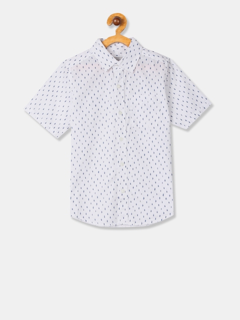 The Childrens Place Boys White Regular Fit Printed Casual Shirt