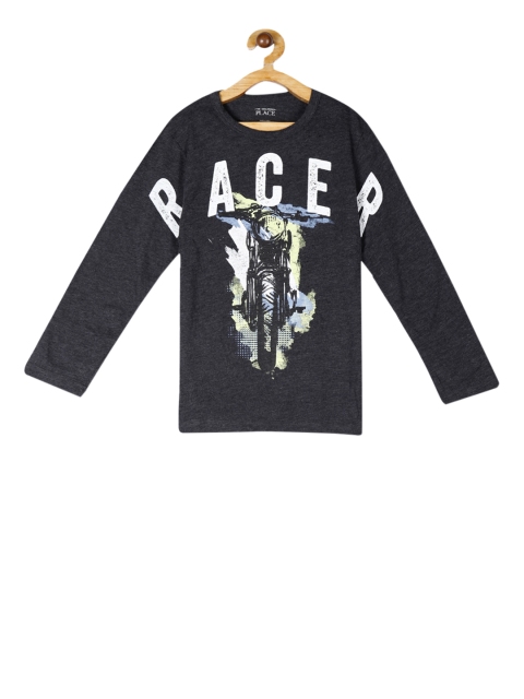 The Childrens Place Boys Champagne Racer Printed Round Neck T-shirt