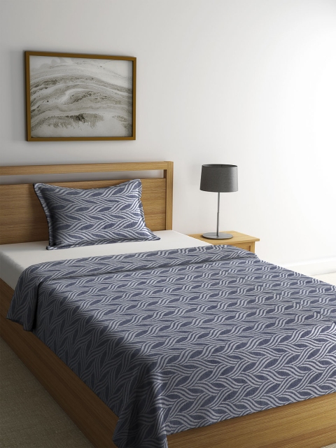 NEUDIS Blue & White Woven Design Elegant Cotton Single Bed Cover With 1 Pillow Cover
NEUDIS Blue & White Woven Design Elegant Cotton Single Bed Cover With 1 Pillow Cover