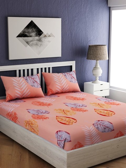EverHOME Peach-Coloured & Orange Floral 144 TC Cotton 1 Queen Bedsheet with 2 Pillow Covers
EverHOME Peach-Coloured & Orange Floral 144 TC Cotton 1 Queen Bedsheet with 2 Pillow Covers