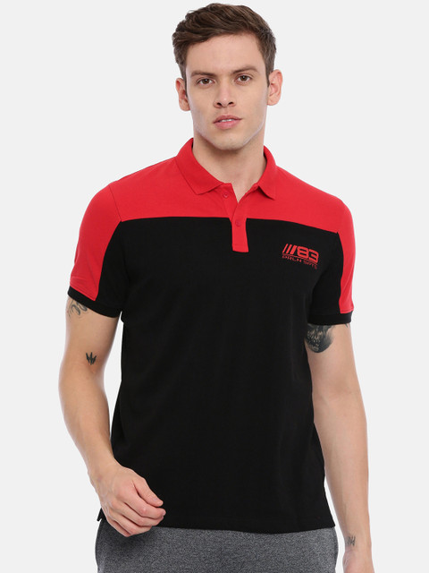 Proline Men Black & Red Colourblocked Polo Collar T-shirt 
Proline Men Black & Red Colourblocked Polo Collar T-shirt