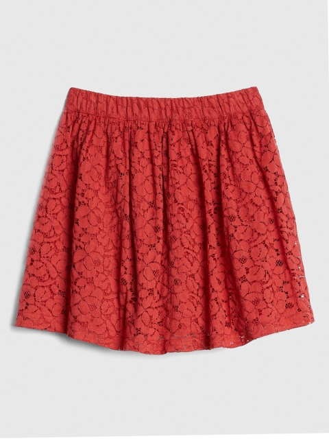 GAP Girls Red Lace Flippy Knee-Length A-line Skirt