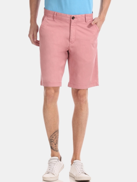 Aeropostale Men Pink Solid Chino Shorts
