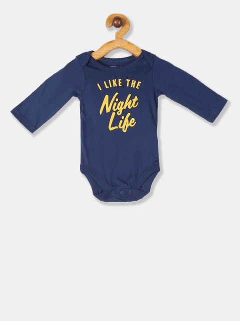 The Childrens Place Infant Boys Blue I Like The Night Life Printed Bodysuit