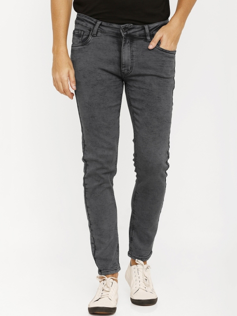 Rex Straut Jeans Men Grey Slim Fit Mid-Rise Clean Look Stretchable Jeans