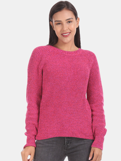GAP Women Pink Solid Pullover Sweater 
GAP Women Pink Solid Pullover Sweater