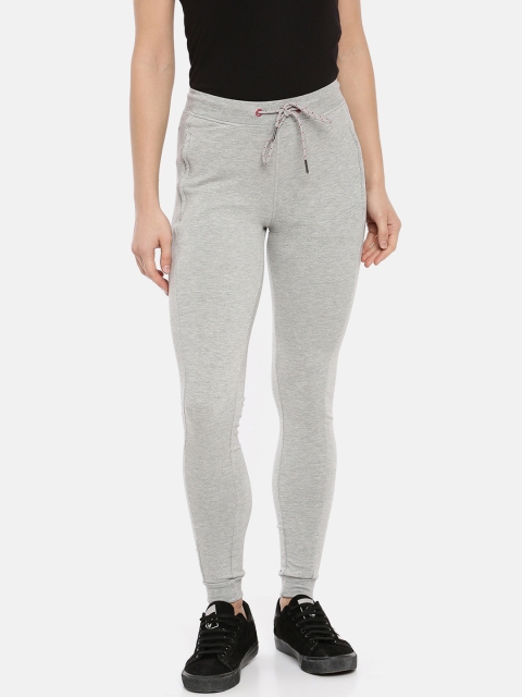 Macrowoman W-Series Women Grey Melange Solid Slim Fit Joggers