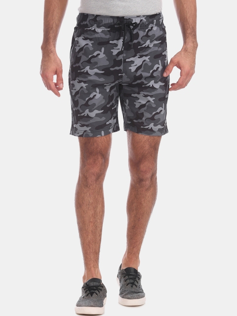 Aeropostale Men Grey Camouflage Printed Regular Shorts
