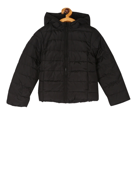 The Childrens Place Girls Black Solid Puffer Jacket