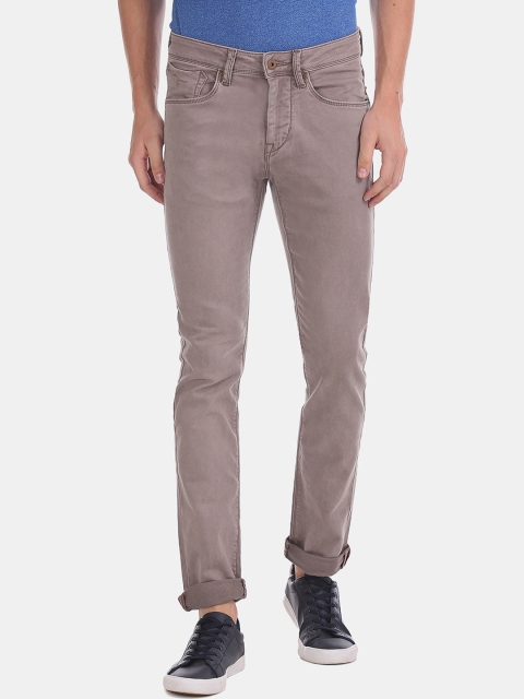 Flying Machine Men Brown Slim Fit Mid-Rise Clean Look Jeans