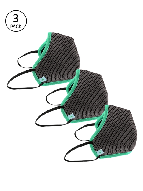 Fastrack Unisex Grey 3Pcs Re-Usable 4 Ply Outdoor Mask