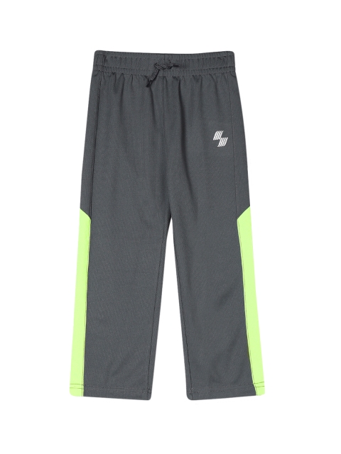 The Childrens Place Boys Grey Solid Straight-Fit Mesh Track Pants