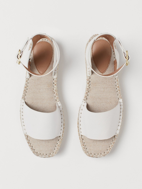 H&M Women White Solid Platform Espadrilles