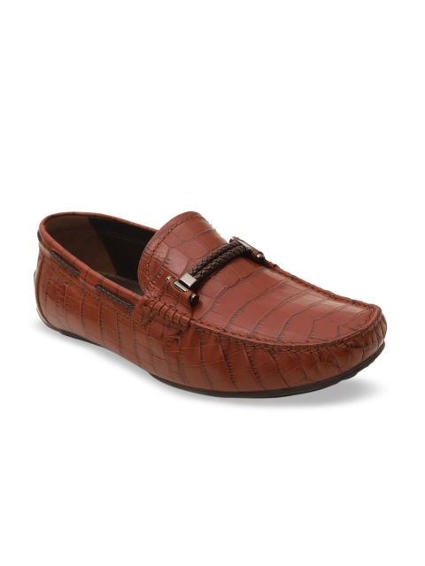 ROSSO BRUNELLO Men Tan Brown Leather Loafers