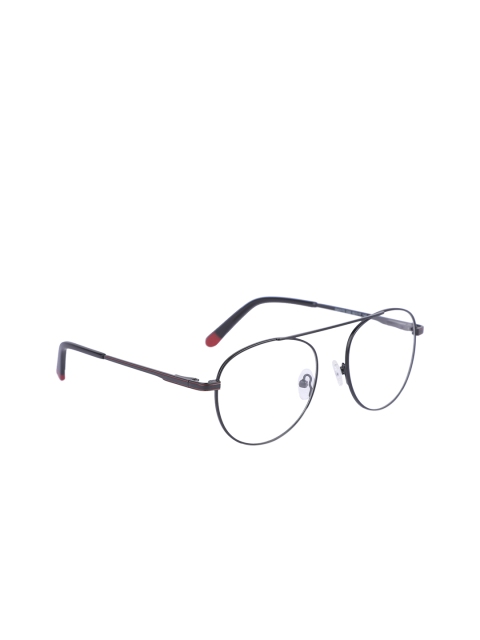 MARC LOUIS Unisex Black & Red Solid Full Rim Aviator Frames