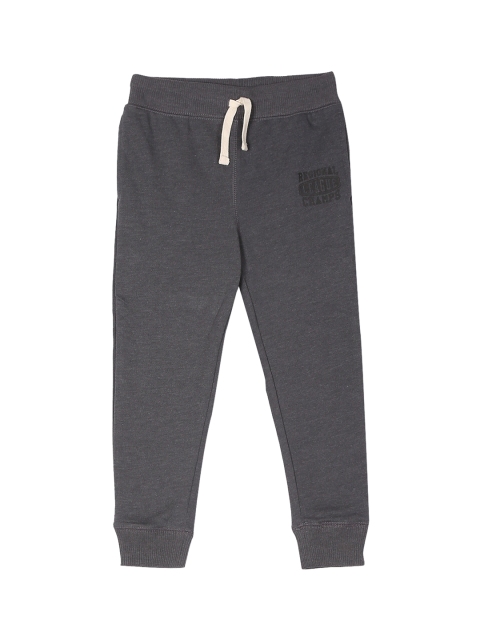 The Childrens Place Boys Grey Solid Straight-Fit Joggers