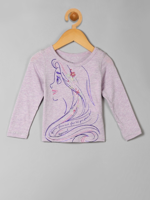 GAP Girls Lavender Disney Print Round Neck T-shirt