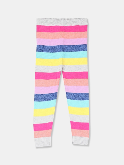 GAP Girls Multicoloured Crazy Stripe Knit Sweater Leggings, Multi