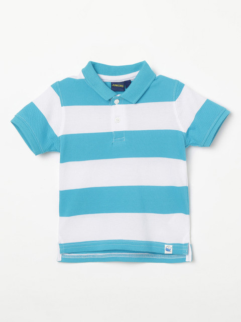 Juniors by Lifestyle Boys Blue & White Striped Polo Collar T-shirt 
Juniors by Lifestyle Boys Blue & White Striped Polo Collar T-shirt