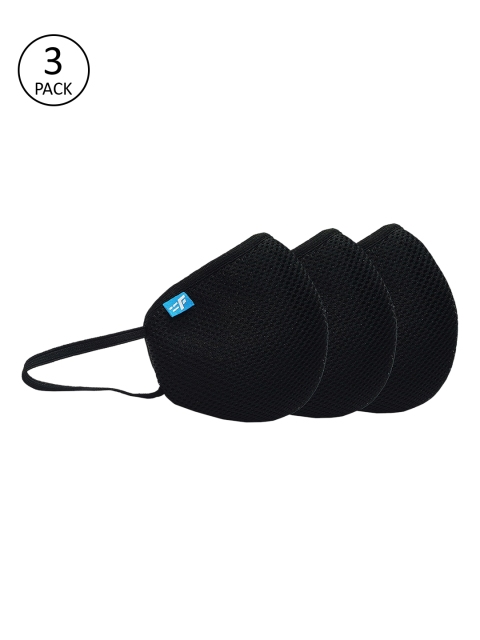 F Gear Adults 3 Pcs Black 7-Ply F95 Safeguard Reusable ISO CE SITRA Certified Outdoor Masks - Large