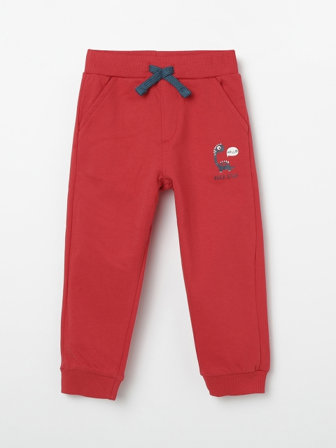 Juniors by Lifestyle Infant Boys Red Solid Slim-Fit Joggers