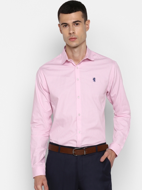 Red Tape Men Pink & White Regular Fit Striped Formal Shirt