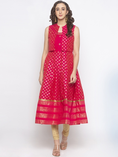 Globus Women Magenta Printed Anarkali Kurta