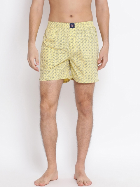 Crimsoune Club Men Yellow & Blue Printed Bloxers BX4085-1