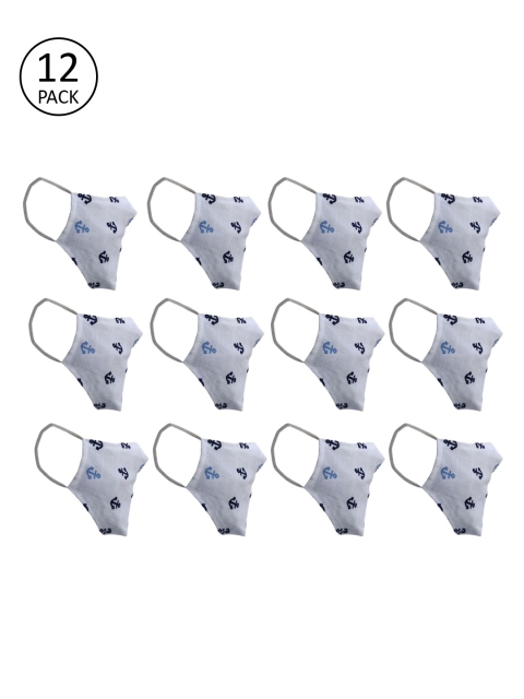 nestroots Adults Pack of 12 Reusable 2-Ply Outdoor Masks, White