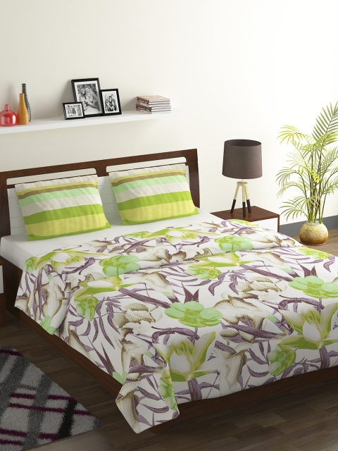 BOMBAY DYEING Green & Purple Floral 104 TC Cotton 1 Queen Bedsheet with 2 Pillow Covers
BOMBAY DYEING Green & Purple Floral 104 TC Cotton 1 Queen Bedsheet with 2 Pillow Covers