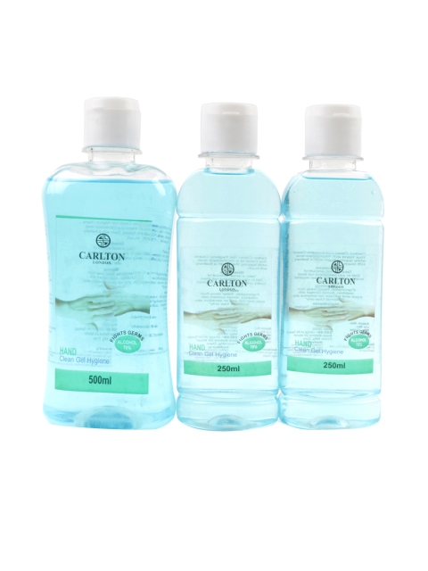 Carlton London Set of 3 Hand Clean Gel 70% Alcohol (500 ml + 250 ml + 250 ml), Blue
Carlton London Set of 3 Hand Clean Gel 70% Alcohol (500 ml + 250 ml + 250 ml), Blue