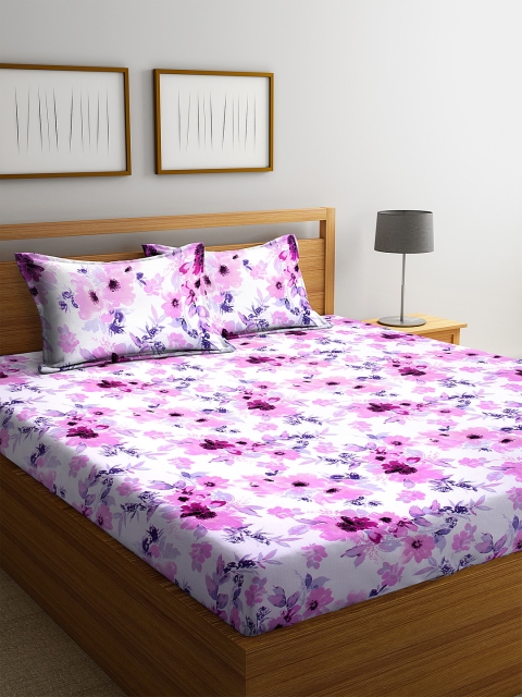 Home Sizzler Purple & White Floral 144 TC Cotton 1 Extra Large Bedsheet with 2 Pillow Covers
Home Sizzler Purple & White Floral 144 TC Cotton 1 Extra Large Bedsheet with 2 Pillow Covers