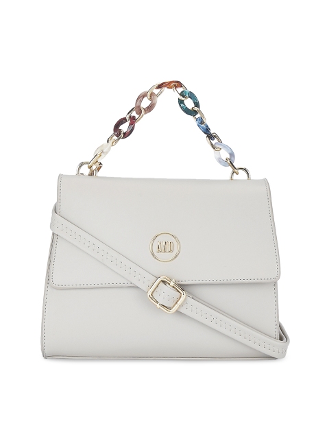 AND Beige Solid Handheld Bag