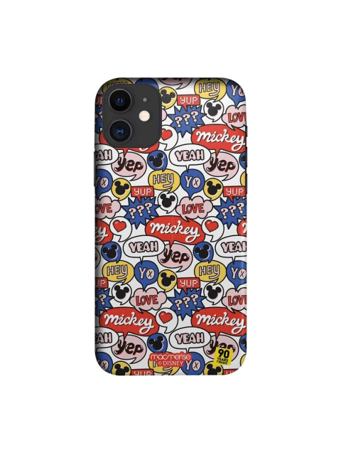 macmerise White & Blue Mickey Doodle iPhone 11 Case