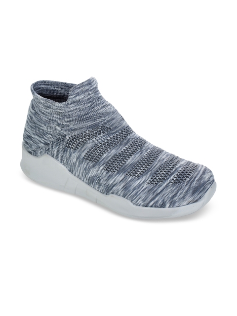 Liberty Women Grey Canvas Mid-Top Walking Shoes