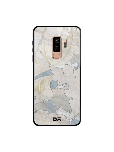 DailyObjects Grey & Blue Marble Leaves Samsung Galaxy S9 Plus Glass Case