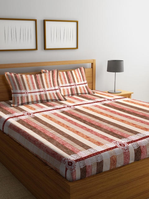 DREAM WEAVERZ Maroon & Brown Striped 250 TC Cotton 1 King Bedsheet with 2 Pillow Covers
DREAM WEAVERZ Maroon & Brown Striped 250 TC Cotton 1 King Bedsheet with 2 Pillow Covers