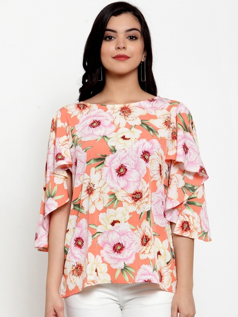 Aujjessa Women Multicoloured Floral Printed Top, Multi