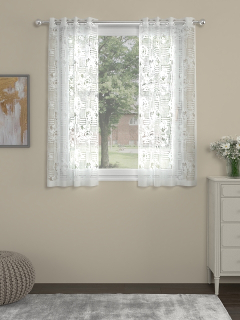 ROSARA HOME White Set of 2 Window Curtains